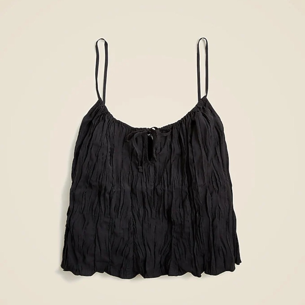 J. Crew Crinkled tank top Size S NWT Black